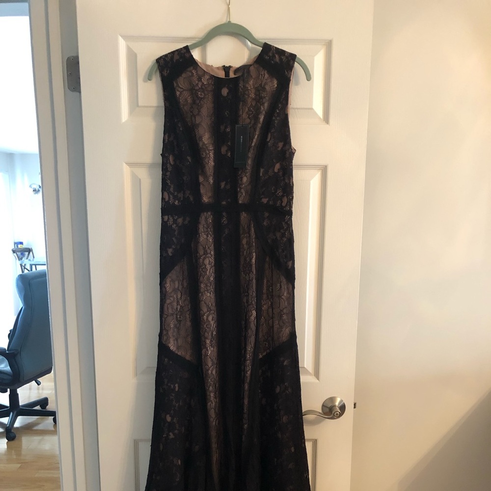 BCBGMaxAzria “Bernadette” Black Lace Gown
